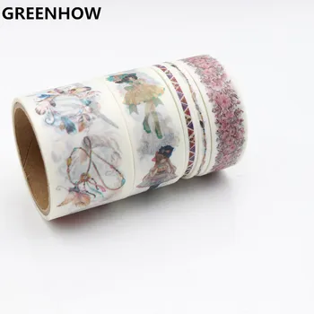 

GREENHOW Bright Spring Fleshy Seasons 7M Washi Paper Tape Paper Masking Tape Memo Pad 7001