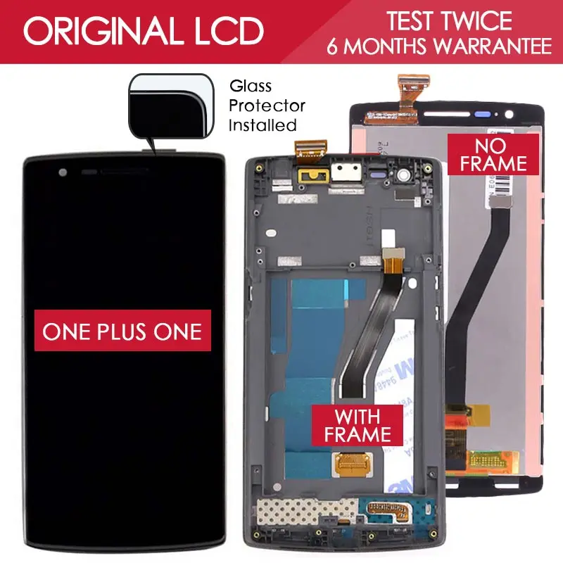 100 Tested Original 1920x1080 LCD For OnePlus One Screen One Plus One Display with Touch Screen