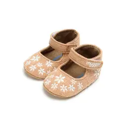 Детская обувь ребенка первых шагов обувь для маленьких девочек Вышивка печати принцесса обувь малыша