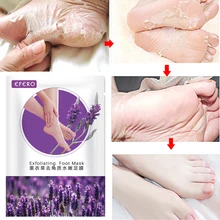 Efero 3 шт маска "пяточки младенца" отшелушивающая маска для ног Лаванда отбеливающая маска для ног удаляет омертвевшую кожу кутикулы пятки носки для педикюра