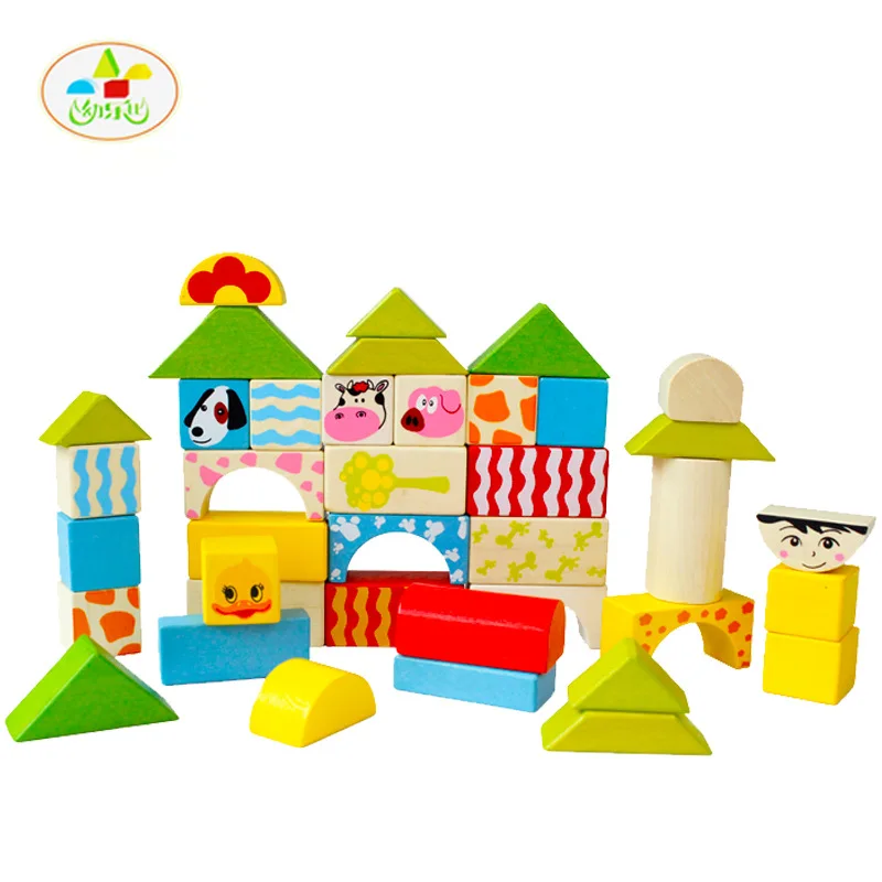 

48PC Lepin Blocks Toys 2017 Colorful Animal Wood Building Bricks Playmobil Wooden Toys For Children MZ011