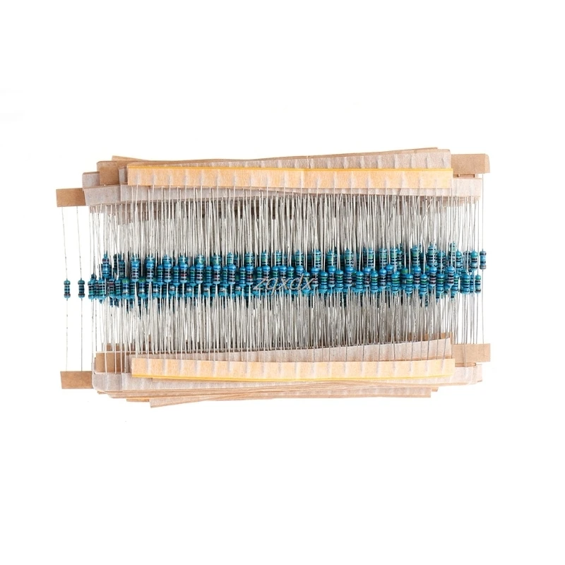 

1000 Pcs 50 Values 1/4W Metal Film Resistor Resistance Assortment Kit Set 1% R09 Drop ship