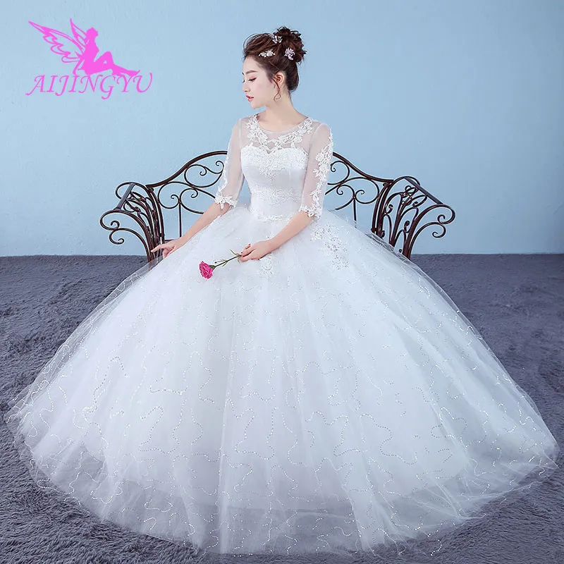 

AIJINGYU 2018 luxury free shipping new hot selling cheap ball gown lace up back formal bride dresses wedding dress WK674