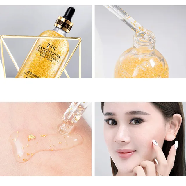 24K Gold Essence Make Up Primer Hydrating Moisturizer Pores Face Foil Serums Oil Matte Facial Professional Makeup Base