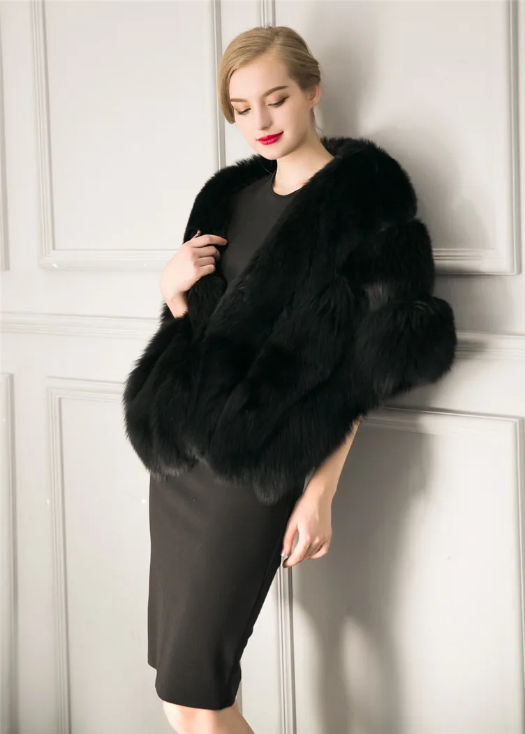 2018 Hcyo Korean version of the imitation of rabbit fur shawl imitation water mane fur grass cloak vest women's coat (2)