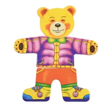 3D набор деревянных головоломок детские образовательные товары игрушка медведь переодевания головоломки для детей деревянная обучающая игрушка