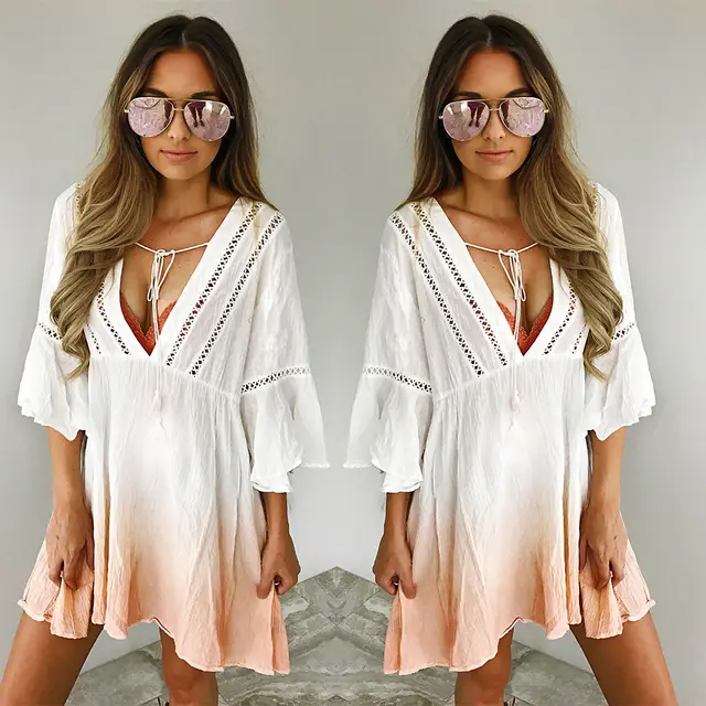 Special Price 2018 Women Swimwear Summer Beach Women Bikinis Sets Cover-Ups Short Sleeve Beach Dress For Women Beachwear Beach Belt Outwear