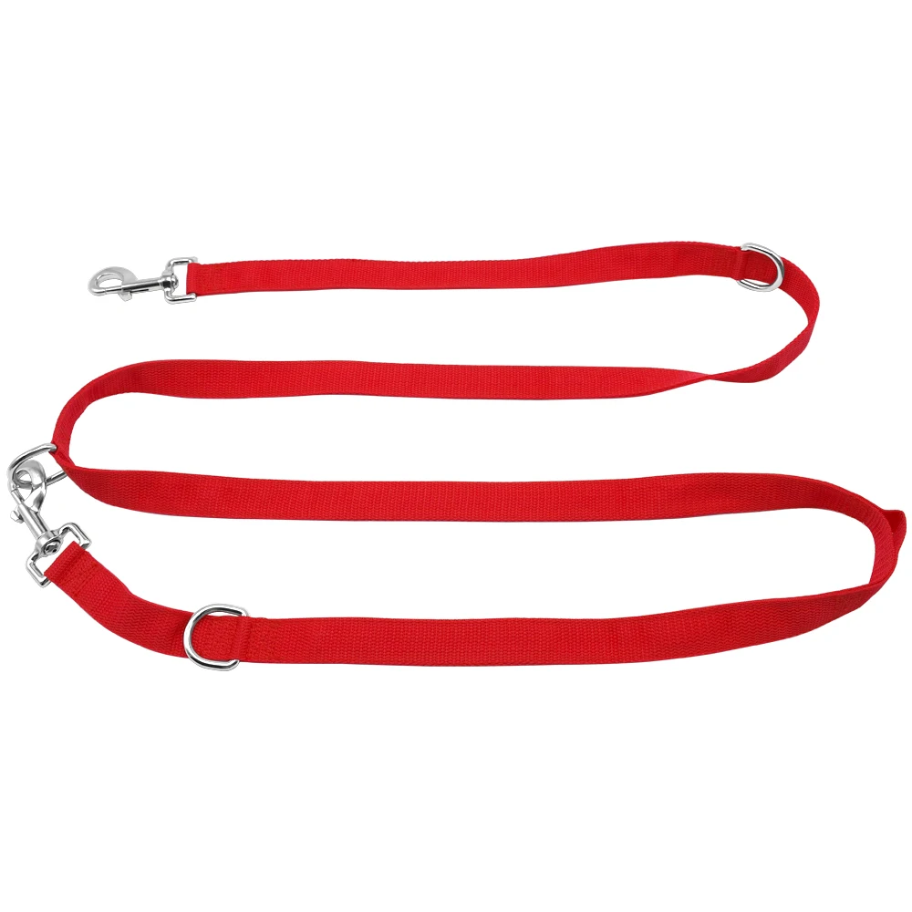 3 цвета Европейский Многофункциональный Собака Нейлон Tranning поводок регулируемый длинный короткий двойной привести поводки для Товары для собак Hands Free - Цвет: Красный