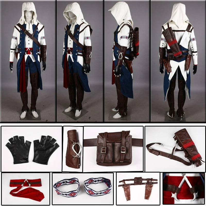 Animation clothing cosplay The assassins creed 3 White The assassin Game  clothing|clothing|games only for ps3clothing ladies - AliExpress
