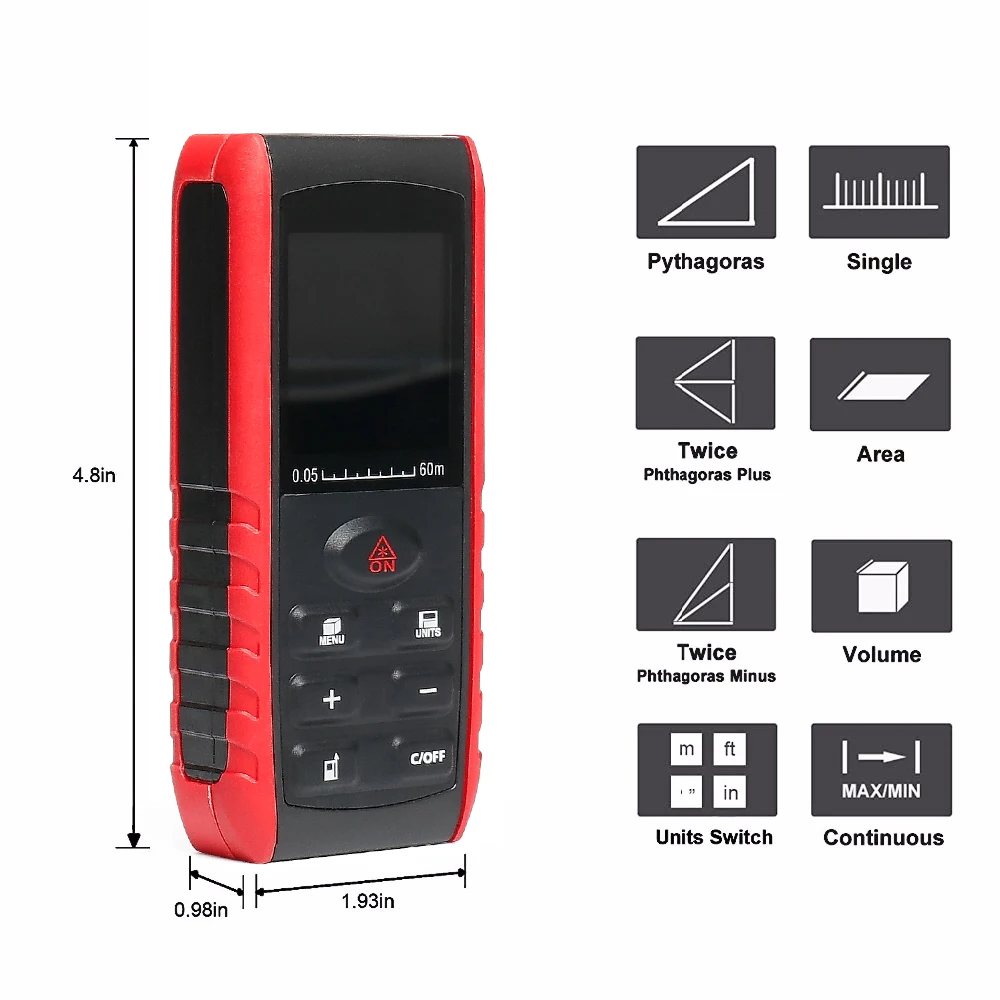 Huepar Laser Rangefinders Medidor Trena Handheld Laser Distance Meter 40M 60M 80M 100M Range Finder Diastimeter Measure Tape Huepar Laser Rangefinders Medidor Trena Handheld Laser Distance Meter 40M 60M 80M 100M Range Finder Diastimeter Measure Tape