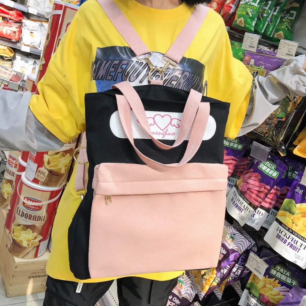 

Female Women Backpack Black School Bags Rucksacks Mochila Cute Canvas Backpacks For Teenagers Nylon Schoolbag Girls Travel Bag