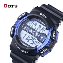 O. t. s 5 цветов Водонепроницаемый Спорт светодиодный Дисплей Часы Для детей многофункциональный Reloj De estudiante электронный Наручные часы 00