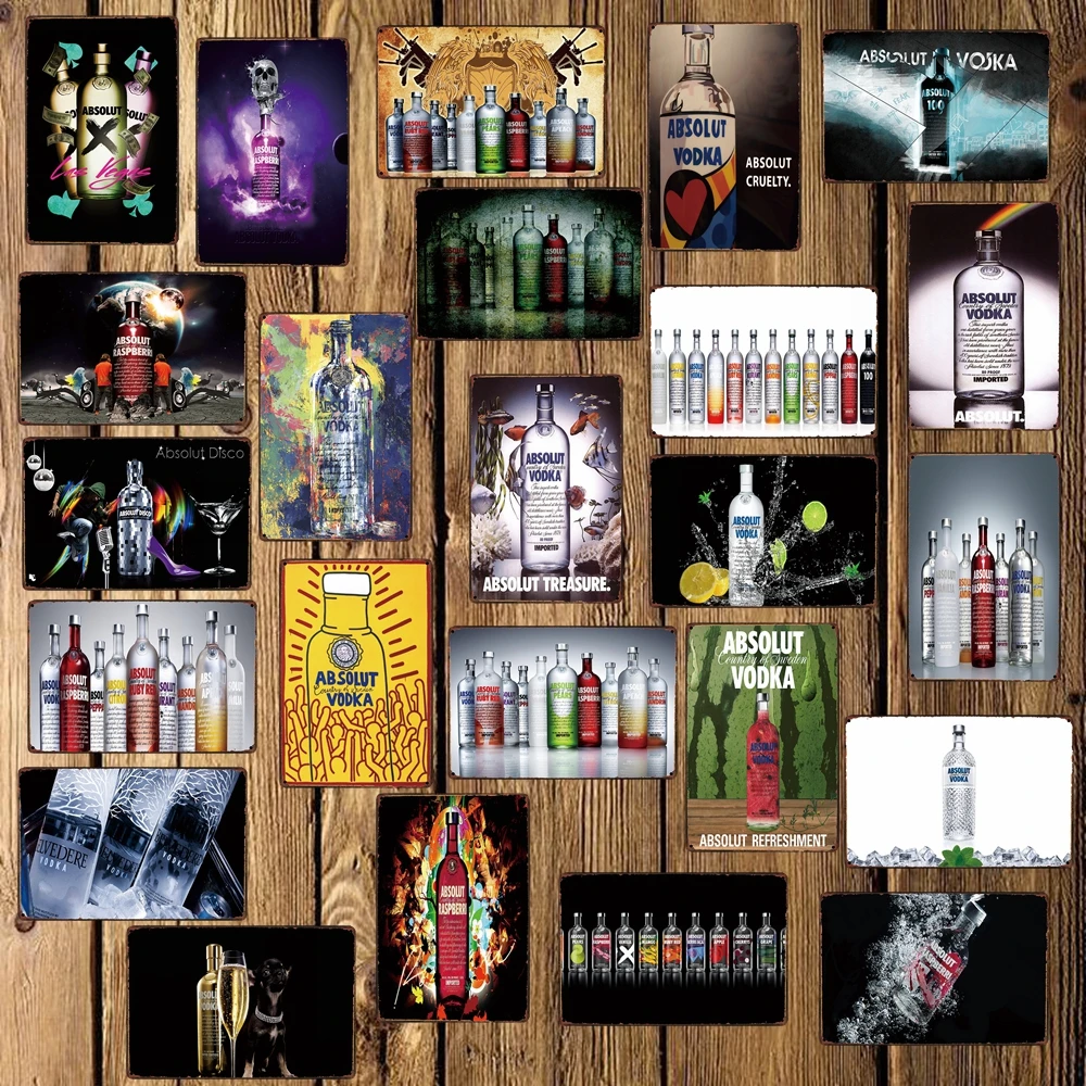 

[ WellCraft ] VODKA Metal Posters Tin Sign Wall Plate Vintage Pub bar Vintage Painting Personality Decor FG-246