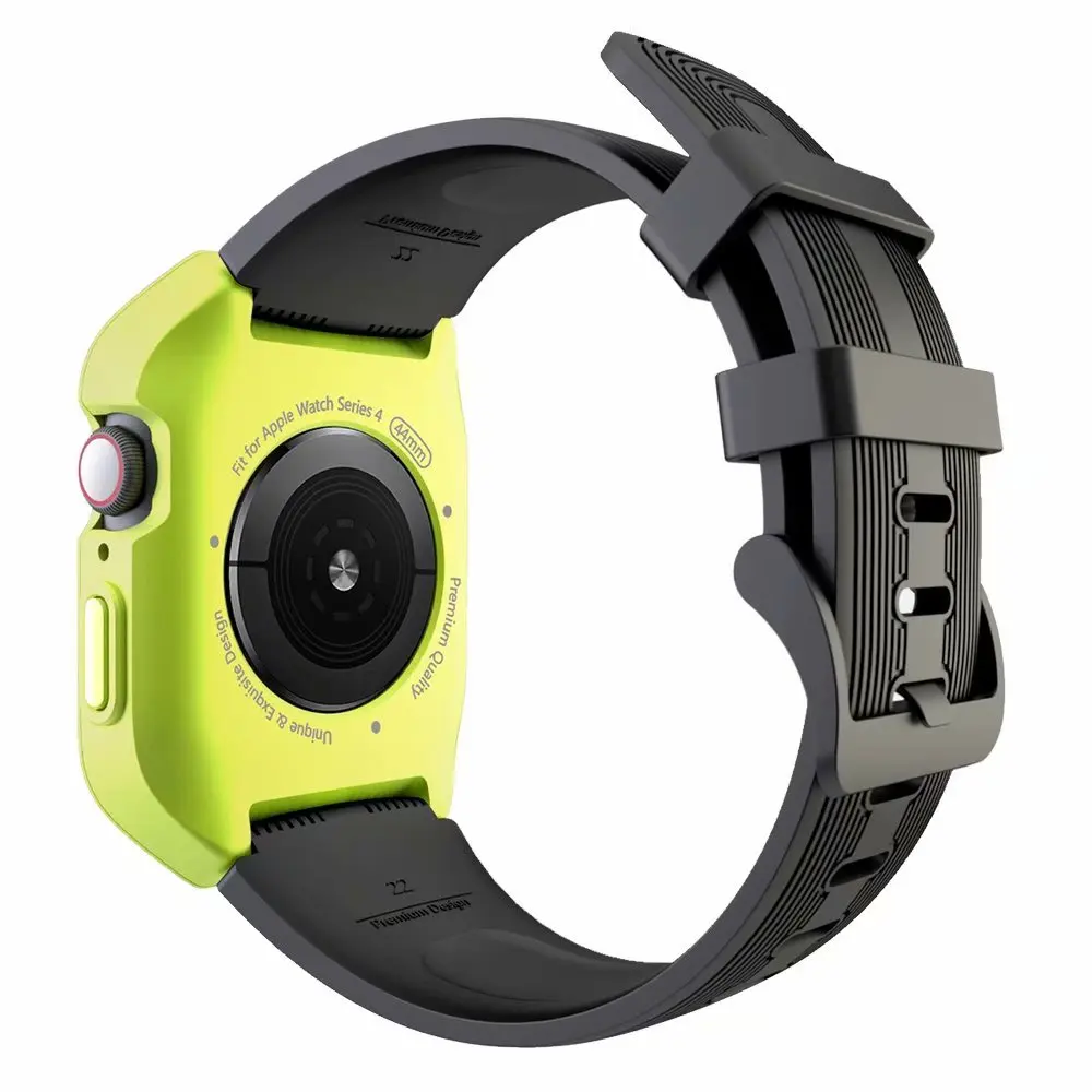 For Apple Watch 4 44mm Silicone Protective Cover Case With Sports Strap Band For Apple Watch Bands Series 4 Watchband Bracelet For Apple Watch 4 44mm Silicone Protective Cover Case With Sports Strap Band For Apple Watch Bands Series 4 Watchband Bracelet