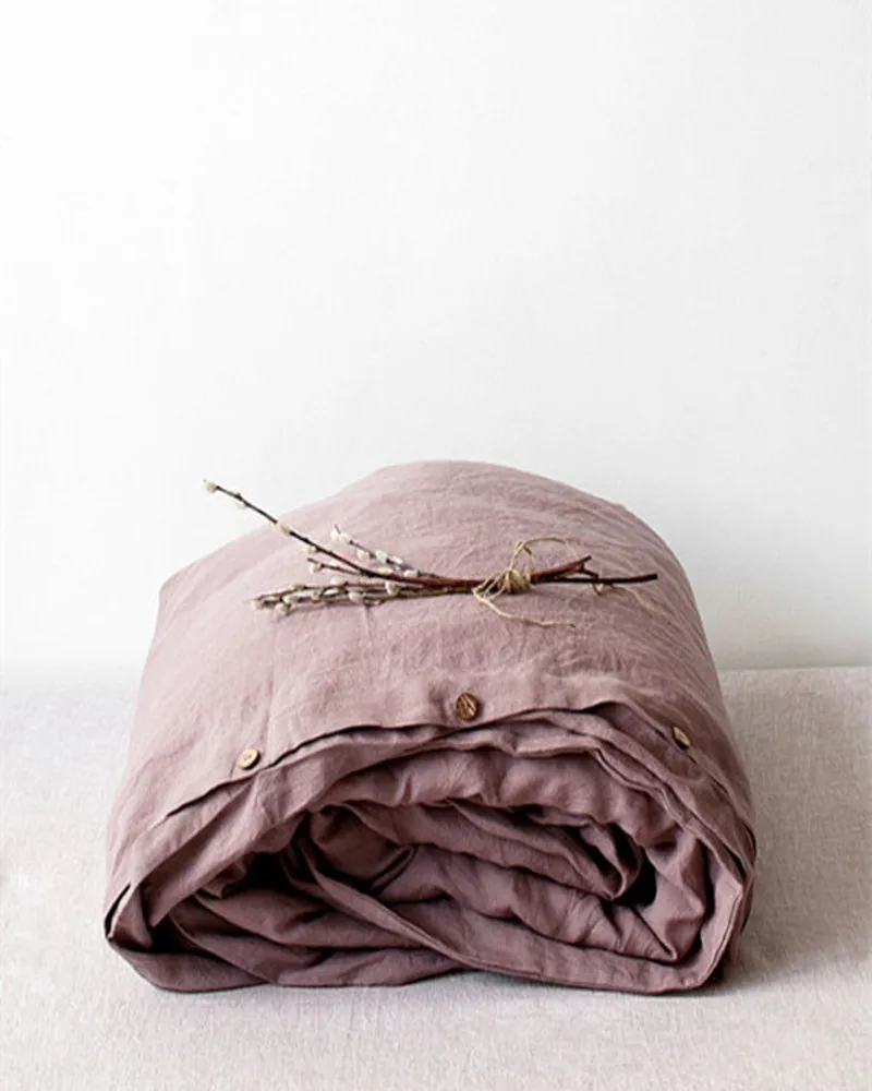bed comforters 4pcs 100% Pure Linen bedding set Purple Washed Linen Duvet Cover Set King Size Vintage Pillowcase Home Decor Bed Linen sheets dinosaur bedding