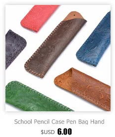 Moterm Handmade Genuine Leather Zipper Pen Pencil Bag Vintage Retro Style Creative School Stationary Accessories Free shipping