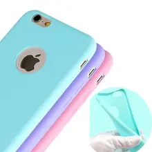 Candy Color Matte Skin Case for iPhone 6S Plus TPU Rubber Soft Back Cover for iPhone 6 7 Plus Silicone Phone Case Bag 4.7 inch