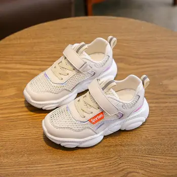 

2019 Spring Fashion Girls Real Leather Shoes Boys Clunky Sneakers for Children Running Sports Trainers