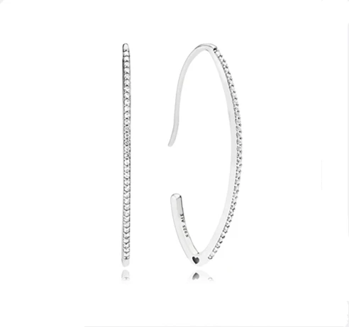 

SHINETUNG 1:1 S925 Sterling Silver Oval Shining Hoop Earrings Ladies' Fashion Luxury Jewelry