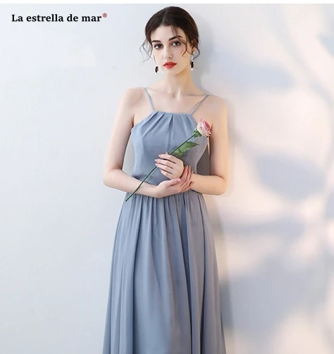 La estrellcheap vestido madrinha 2019 шифон линия 4 стиль серый Румяна Розовый платье подружки невесты длинные плюс размеры Свадебная вечеринка