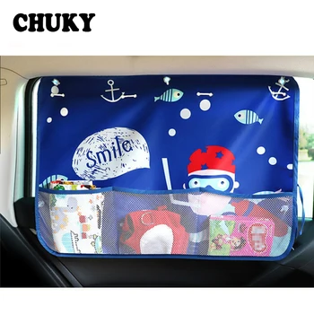 

CHUKY Car Cartoon Sunshade Curtain Tensile Cover Storage Bag For VW Tiguan jetta 2017 Hyundai Solaris i30 ix35 Suzuki swift SX4