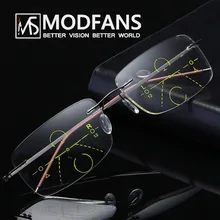 Многофокальные очки, прогрессивные, без оправы, очки для чтения, для мужчин и женщин, с переходом, матричные линзы, высокое качество, материал, сплав, оправа, диопт