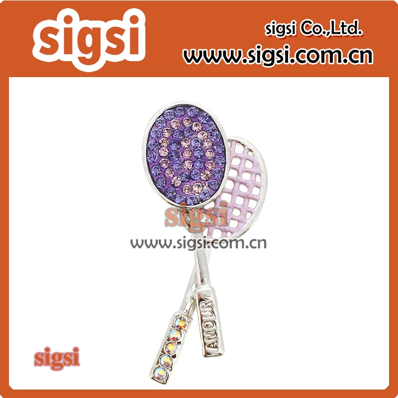 

Most welcomed Badminton shape rhinestone brooch for party