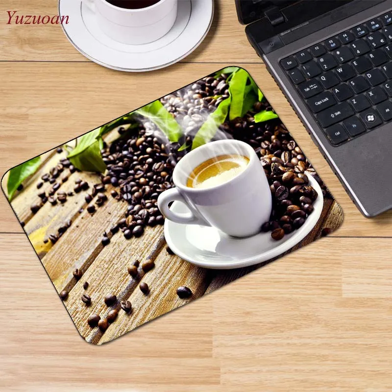 Yuzuoan картинка с изображением кофе большая рекламная акция Россия дизайн игровой коврик для мыши игровой коврик маленький размер для 180*220*2 мм