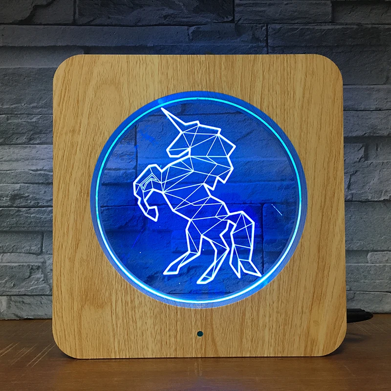 

Unicorn Style 3D LED Plastic Night Light DIY Customized Lamp Table Lamp Kids Colors Gift Home Decor DropShipping 2370