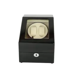 Роскошные Часы моталки, ltcj деревянный автоматический поворот 2 + 3 часы намотки чехол для хранения Дисплей коробке (черно-белый)