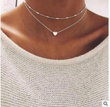 Крошечные сердце колье Цепочки и ожерелья цепь Love подвеска на шею богемный Chocker