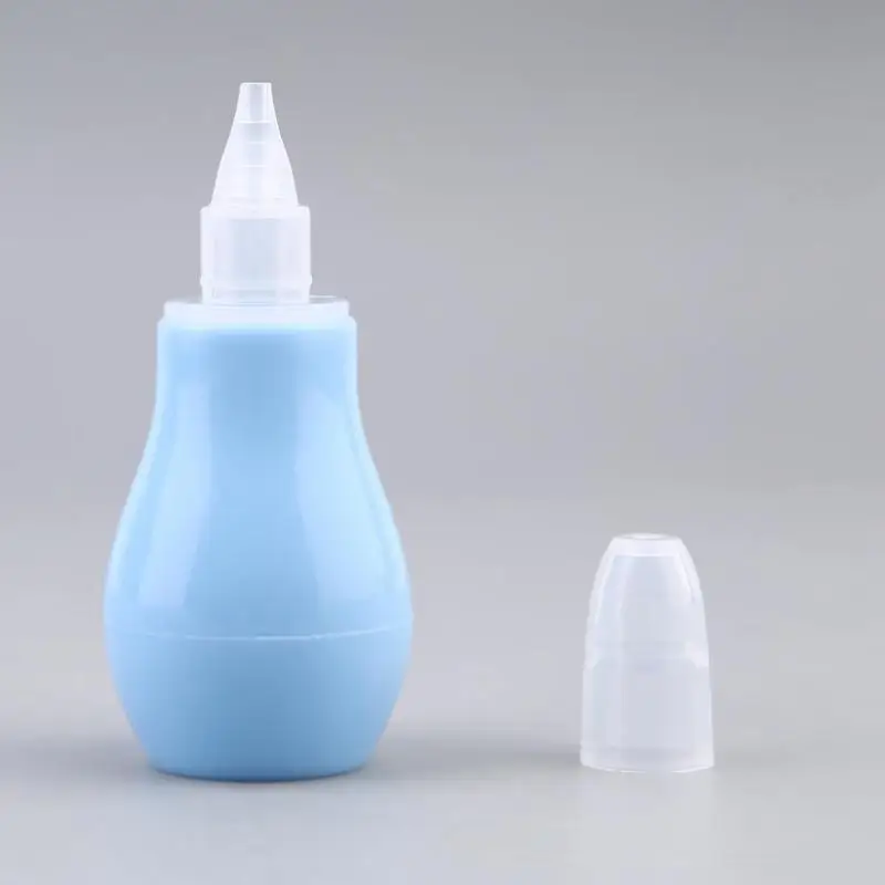 Креативный мягкий силиконовый носовой аспиратор для младенцев, Вакуумный аспиратор с присоской слизи для носа - Цвет: Blue