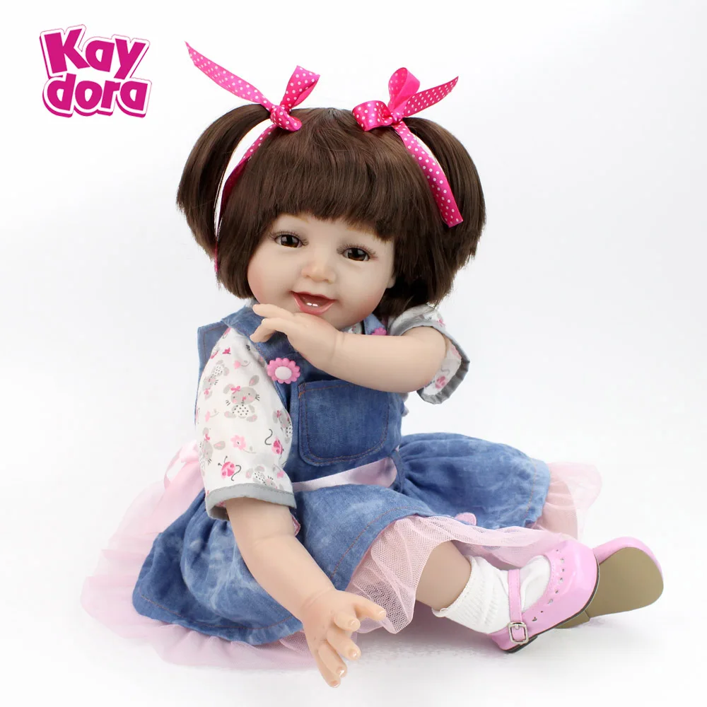

Kaydora 22 Inch Lifelike Silicone Reborn Doll Toys For Girls 55 CM Reborn Babies Smile poupee Girl Babies realistic baby doll