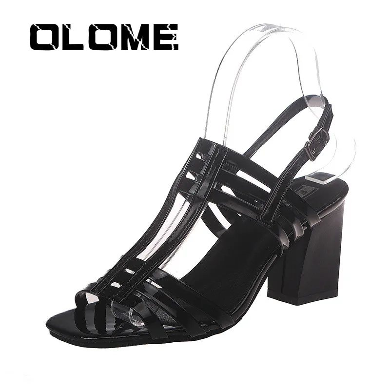 

XIECHENG 2019 New Sandals Women Fish Mouth Platform High Heels Wedge Sandals Buckle Square Sandals Summer Shoes Sapato Feminino