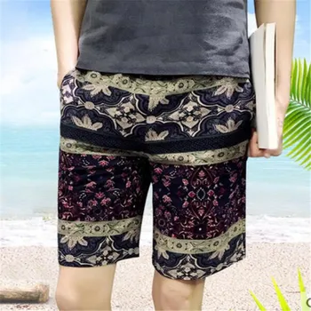 

Large size M-5XL Men shorts pure cotton Linen shorts for men beach shorts SPA swimsuit beach pants Board short Surf Pants 17 co