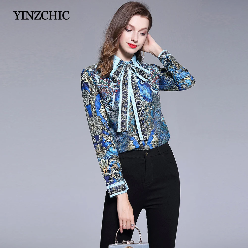 Aliexpress.com : Buy New Womans Autumn Blouses Chic Peacock Printed OL ...