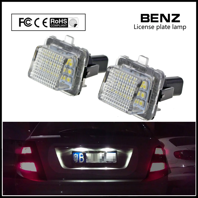 

LED License Plate Light 12V 18 LED SMD 3528 Number Plate Light WhitF for Mercedes Benz W204 W212 W221 C216