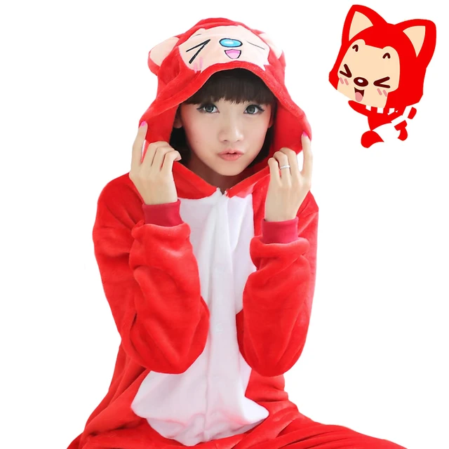 de invierno de animales traje de una pieza parejas onesie unisex precioso zorro rojo Primark Pijamas - AliExpress Mobile