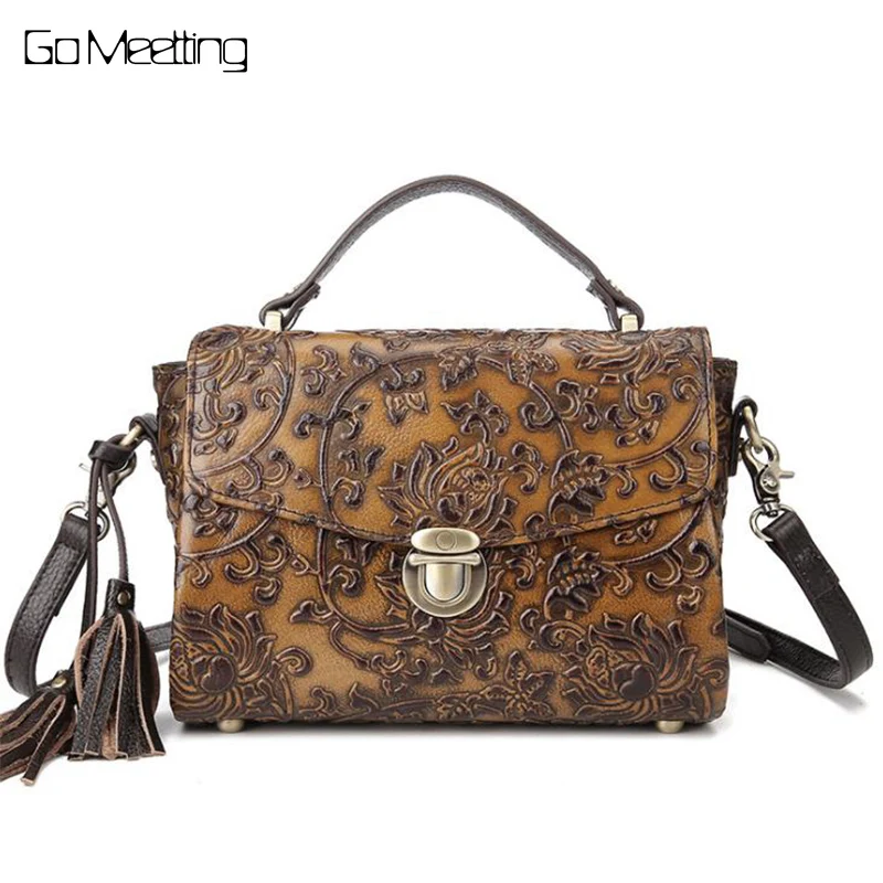 Vintage Women Embossed Shoulder Bags Female Vintage Messenger Bag Genuine Leather Ladies cross-body Handbag small Flap bag Vintage Women Embossed Shoulder Bags Female Vintage Messenger Bag Genuine Leather Ladies cross-body Handbag small Flap bag