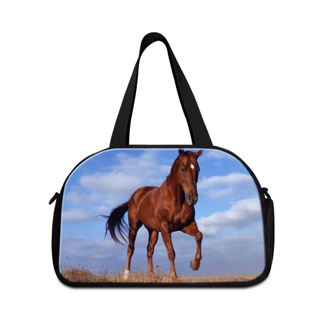 

Dispalang Horse Print shoulder travel handbag with compartments mens medium traveling tote bag Large duffel sporty bag for boys