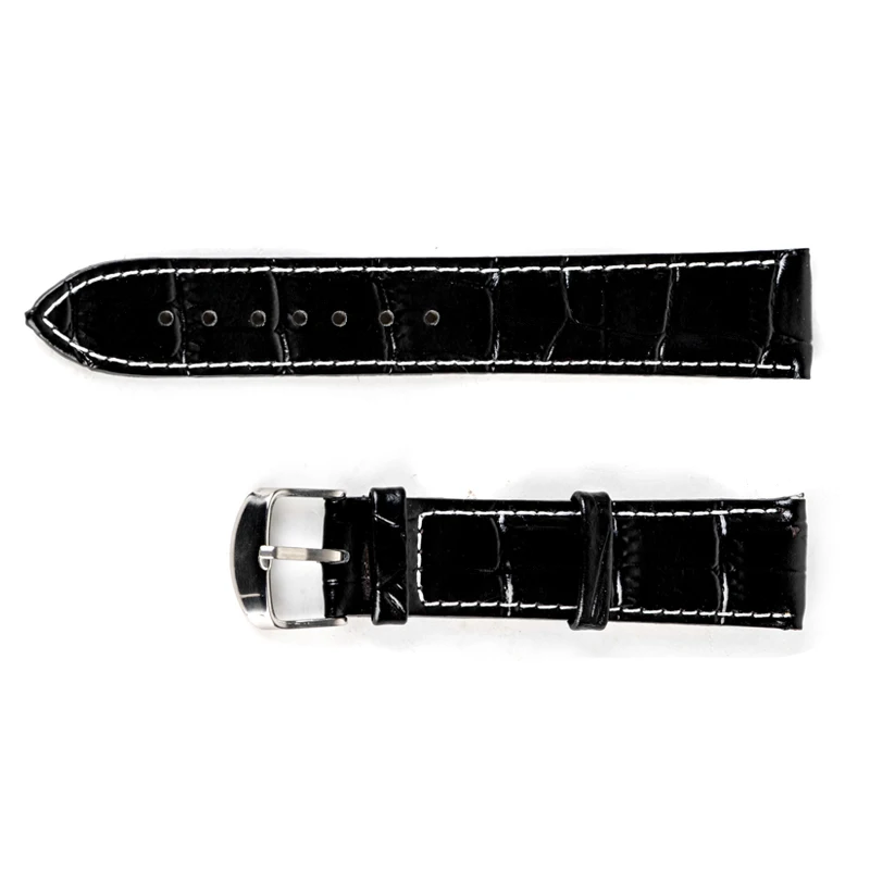Black Brown Unisex Leather Watchband Steel Buckle Sport Wrist Watch Band Strap Belt Watch Accessories 18/20/22/24mm