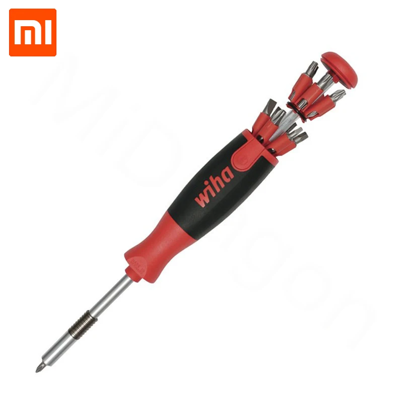 Набор отверток Xiaomi Mijia Wiha для ежедневного использования 26 в 1 прецизионные магнитные биты со скрытым журналом Magic kits Box - Цвет: Красный