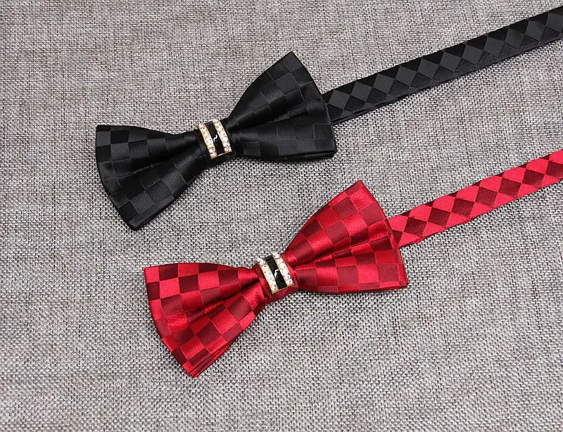 Tieset плед Для мужчин Боути Галстуки бантом Bowties Галстуки Повседневное полиэстер, шелк имитацией бриллиантов Свадебная вечеринка Для женщин