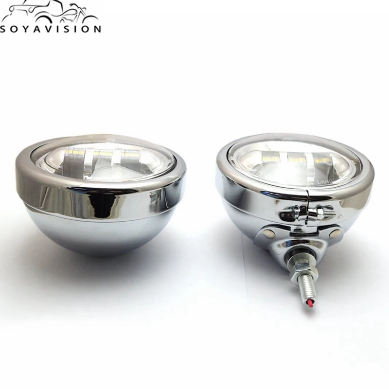 Harley Parts 4 1 2 4 5 Chrome LED Auxiliary Spot Fog Passing Light Housing Ring