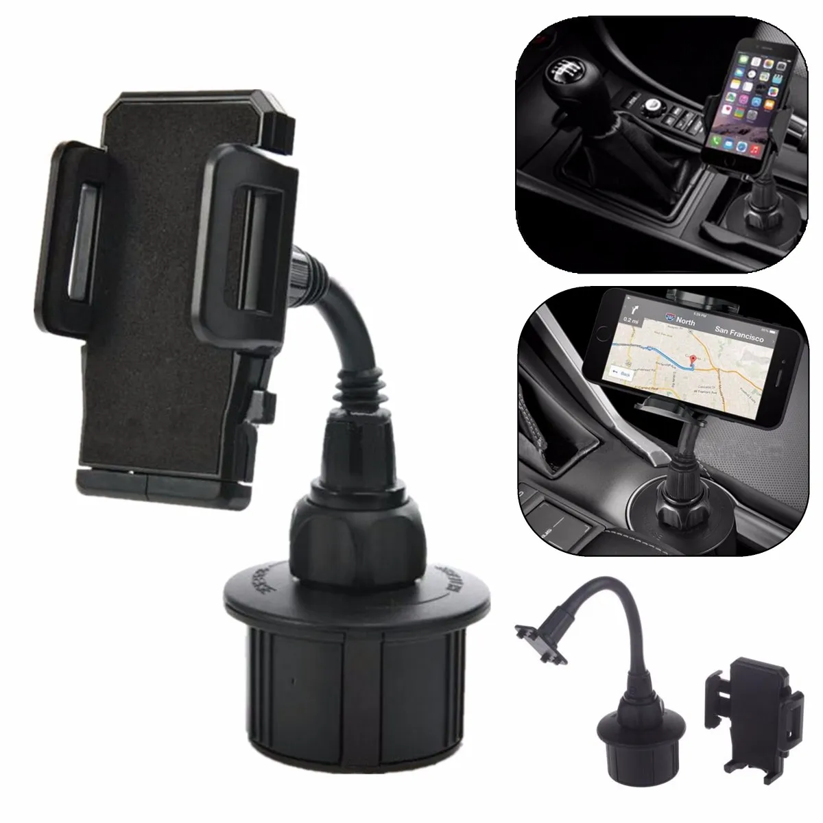 360 Degree Adjustable Universal Cup Socket Holder Car Mount Stand