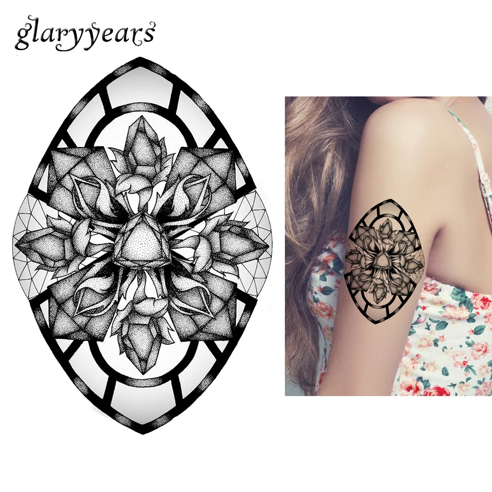 1 Sheet Creative Waterproof Tattoo Paste Paper KM-030 Flower Arm Body Art Drop Pattern Temporary Sticker for Beauty Women | Красота и