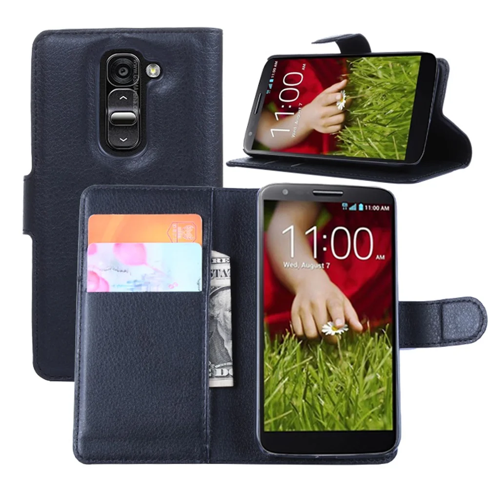 

For LG G2 Mini Cyboris cover For LG G2 Mini D620 D618 Case Flip Lichee Holster PU Leather with card slot holders stand function