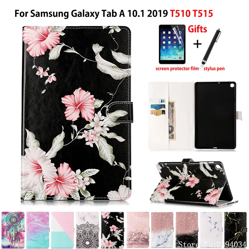 Чехол с мраморным рисунком для Samsung Galaxy Tab A 10 1 2019 T510 T515|Чехлы планшетов и
