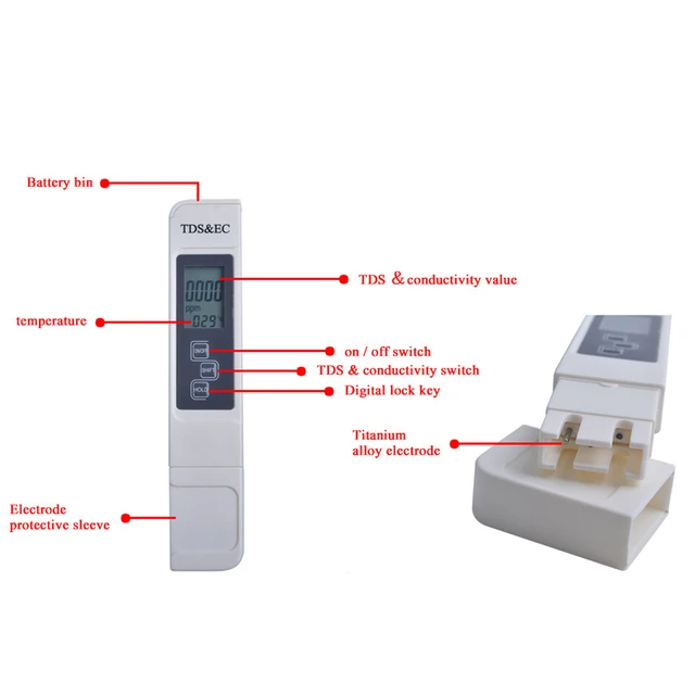 Hot 3 In1 Function Conductivity Water Quality Measurement Tester Pen Tool TDS&EC Tester 0-5000ppm High Quality