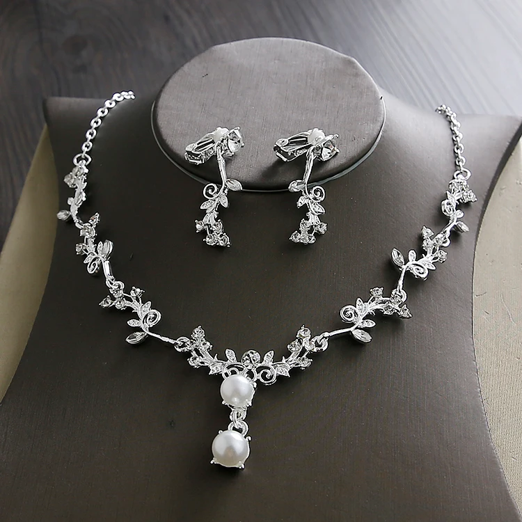 Wedding Sets for Women Bling Bride Hair Accessories Tiaras Earrings Necklace Wedding Jewelry Sets (4)